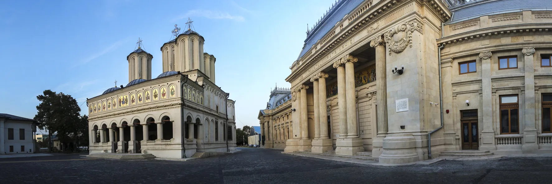 Historic architecture in Bucharest featuring the Romanian Patriarchal Cathedral and Patriarchal Palace
